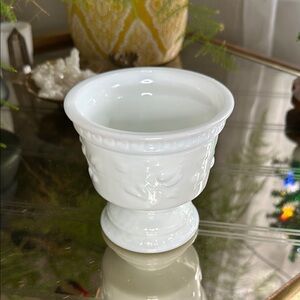Vintage White Milk Glass Pedestal bud Vase